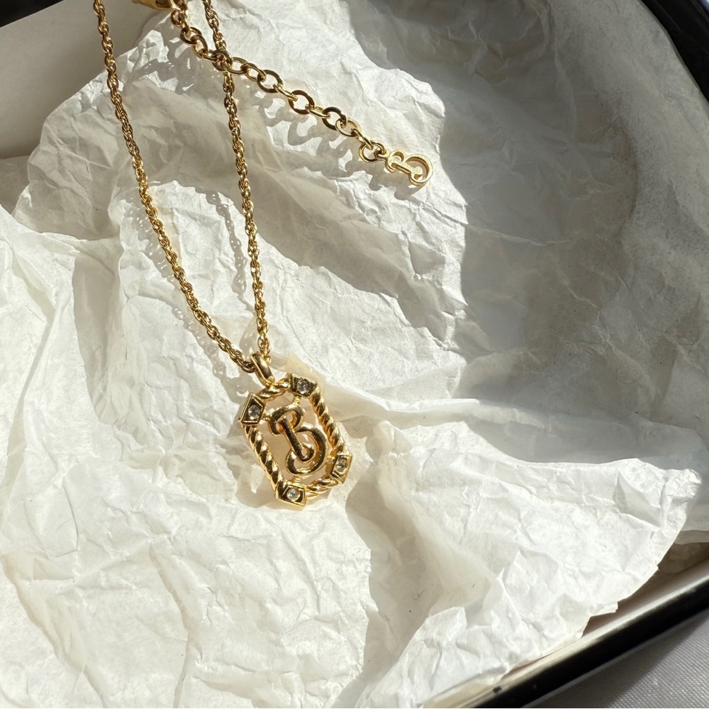Vintage Burberry Gold Pendant Necklace